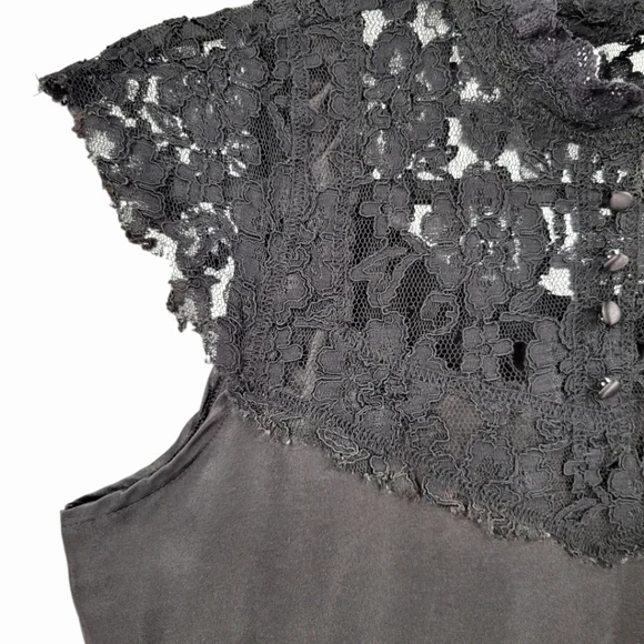 RARE VINTAGE Y2K MORBID Gothic Lace Blouse Black - Picture 3 of 14